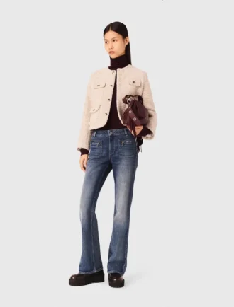 Veste courte en tweed bouclé