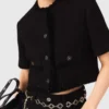 Veste courte en tweed brillant
