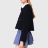 Veste courte en tweed, col amovible