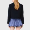 Veste courte en tweed, col amovible