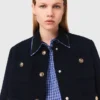 Veste courte en tweed, col amovible