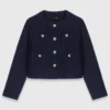 Veste courte en tweed, col amovible