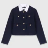 Veste courte en tweed, col amovible