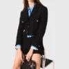 Veste courte en tweed à strass