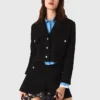 Veste courte en tweed à strass