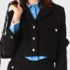 Veste courte en tweed à strass