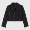 Veste courte en tweed à strass