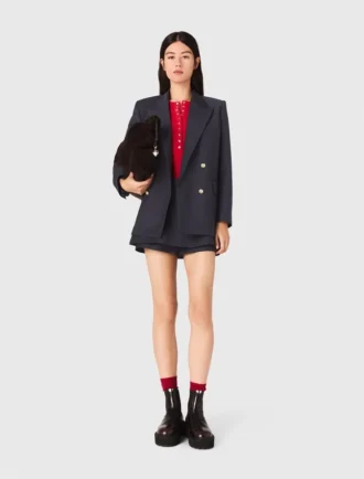 Veste de costume à boutons dorés