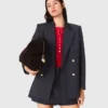 Veste de costume à boutons dorés