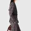 Veste de costume à carreaux avec ceinture