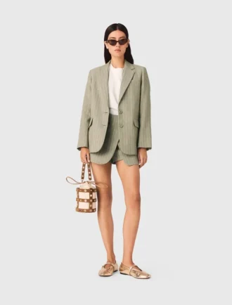 Veste de costume en mélange de lin