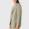 Veste de costume en mélange de lin