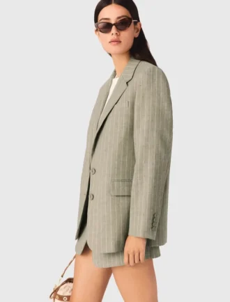 Veste de costume en mélange de lin