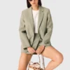 Veste de costume en mélange de lin