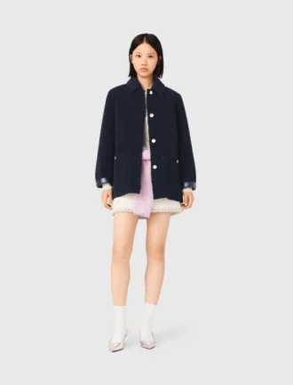 Veste en cuir et simili-mouton