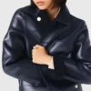 Veste en cuir et simili-mouton