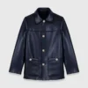 Veste en cuir et simili-mouton