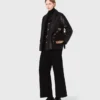 Veste en cuir matelassée