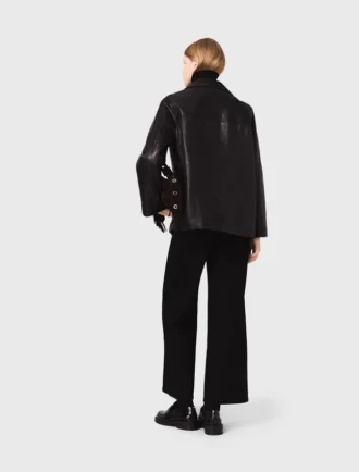 Veste en cuir matelassée