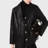 Veste en cuir matelassée