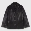 Veste en cuir matelassée