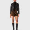 Veste en cuir style motard