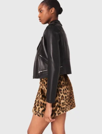 Veste en cuir style motard