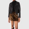 Veste en cuir style motard