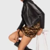 Veste en cuir style motard