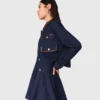 Veste en denim avec simili cuir