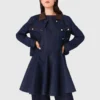 Veste en denim avec simili cuir