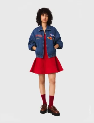 Veste en denim oversize brodée