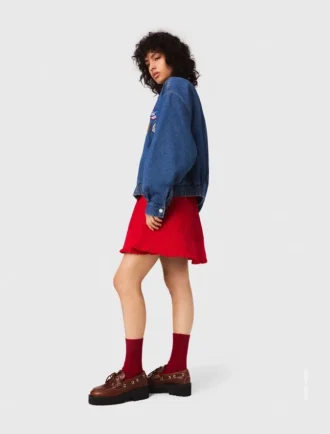 Veste en denim oversize brodée