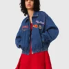 Veste en denim oversize brodée Veste en denim oversize brodée