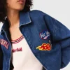 Veste en denim oversize brodée Veste en denim oversize brodée