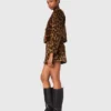 Veste en fausse fourrure léopard