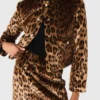 Veste en fausse fourrure léopard