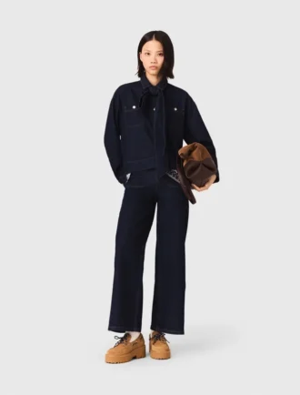 Veste en jean avec nœud