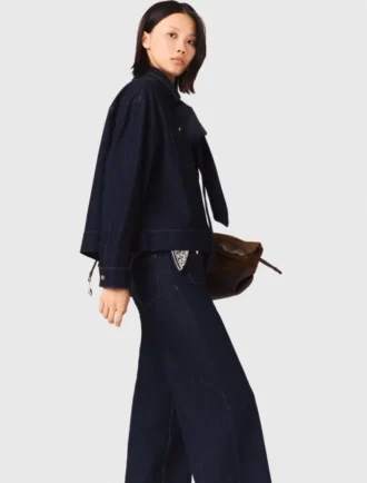 Veste en jean avec nœud