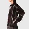 Veste en simili cuir craquelé
