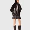Veste en simili cuir craquelé