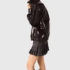 Veste en simili cuir craquelé