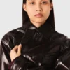 Veste en simili cuir craquelé