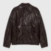 Veste en simili cuir craquelé
