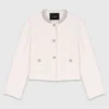 Veste en tweed avec bordure en perles