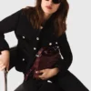 Veste longue en tweed