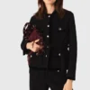 Veste longue en tweed